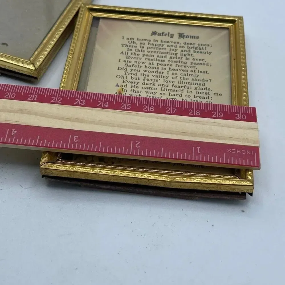 Set of 2 vintage gold colored picture frames 3 X 4”.